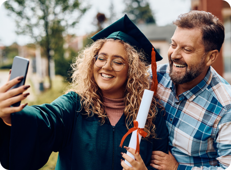 Digital graduation ticket with QR code and event details
