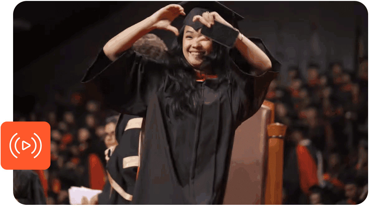 Animated heart visualization from graduation ceremony