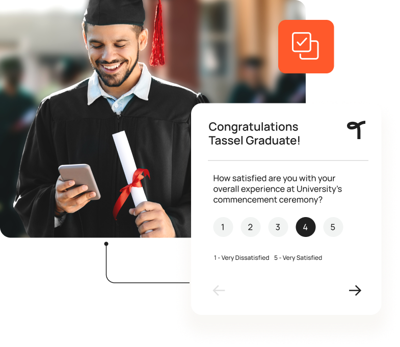 Graduate survey dashboard with feedback data visualization