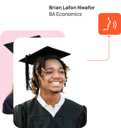 Graduate with name announcement